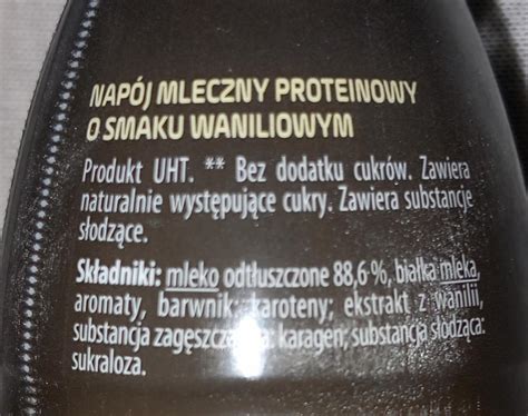 Napój proteinowy o smaku waniliowym Go Active kalorie kJ i wartości