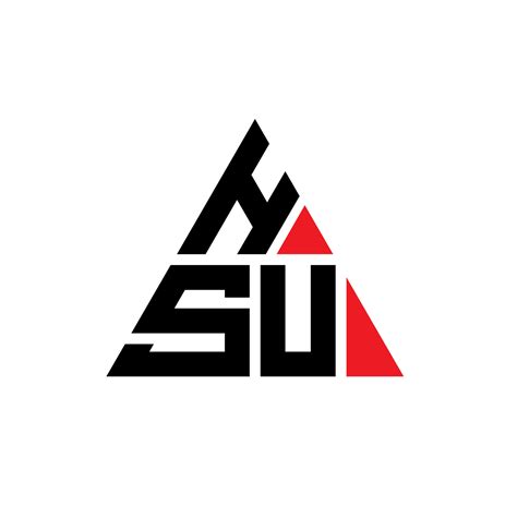 HSU triangle letter logo design with triangle shape. HSU triangle logo ...