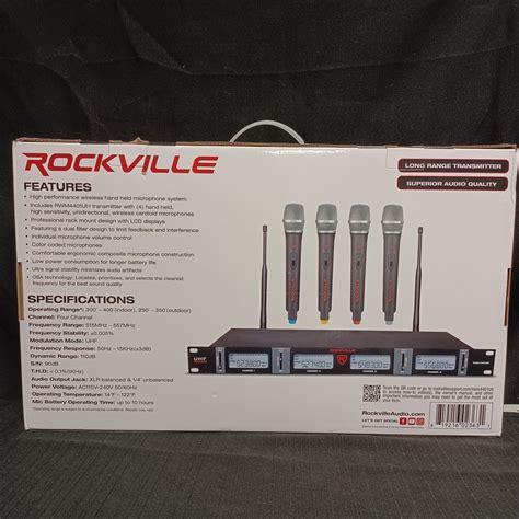 Rockvillequaduhf4wirelessmicrophonesystem28rwm4401uh29 For