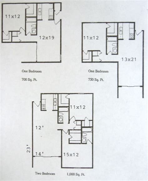 Park Place Apartments Floorplans