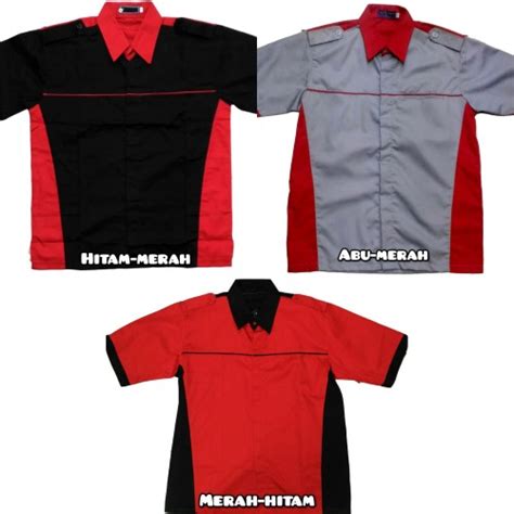 Jual Baju kerja Baju bengkel Seragam karyawan - Merah hitam, L - Kota Surabaya - Toko Kholifah ...