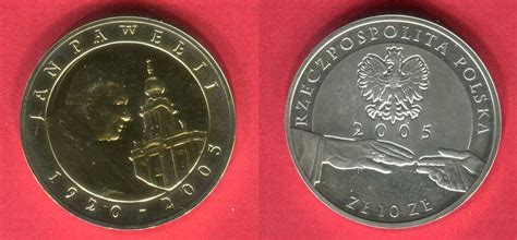 Polen Poland Polska 10 Zloty Silber Gedenkmünze vergoldet 2005 Zum