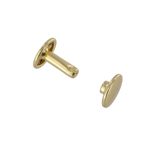 Double Cap Rivet Natural Brass Solid Brass Ll 100 Sets Per Bag Multiple Sizes