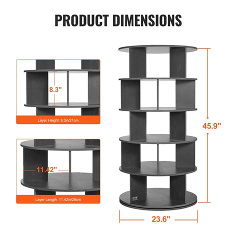 Vevor 5 Tiers Rotating Shoe Rack Tower 360°spinning Shoe Display