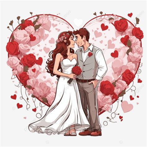 Wedding Couple In Love Bride And Groom Vector Illustration Wedding