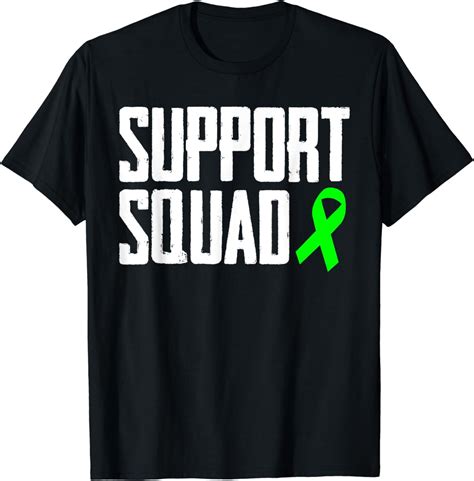 Support Squad Green Ribbon Non Hodgkin Lymphoma Awareness T Shirt