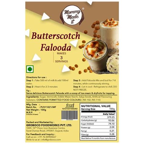 Buy Mommy Made It Butterscotch Falooda Mix Rich In Flavour Dessert