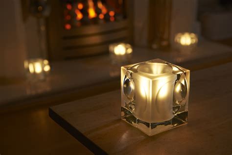 Auraglow Frosted Polished Glass Led Tea Light Candle Holders Ebay