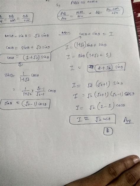 If Cos Theta Sin Theta Sqrt 2 Sin Theta Then Cos Theta