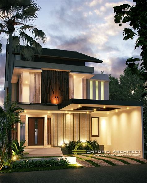 Desain Rumah 2 Lantai Style Modern Tropis Jasa Arsitek