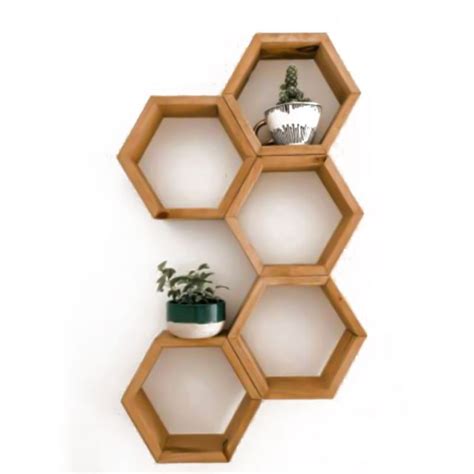 Jual Rak Kayu Segi 6 Hexagonal HARGA 1pc Ambalan Heksagonal Segi Enam