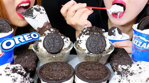 ASMR OREO PARTY CAKES ICE CREAM BLIZZARDS CONES 오레오 리얼사운드 먹방 Kim