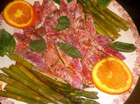 Recette de Filets de rouget aux asperges vertes à l orange