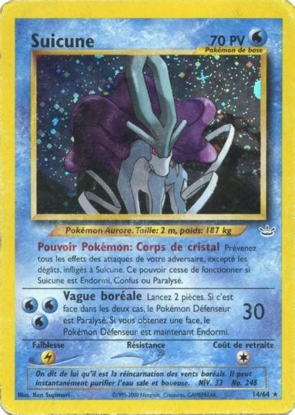 Suicune Holographique Carte Pok Mon Neo Revelation