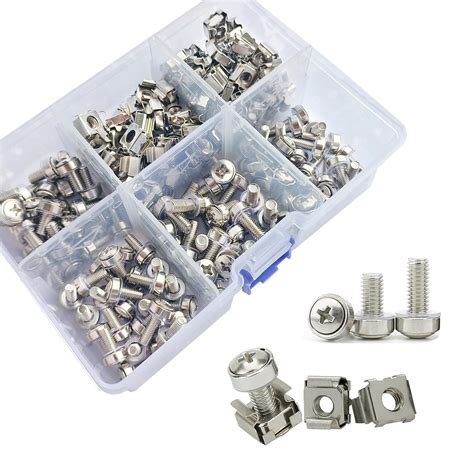 Ymaiss 100Sets 200Pcs M5 M6 Cage Nuts Screws And Washers Set Metric