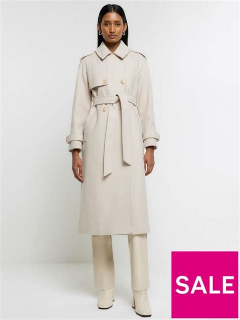 River Island Relaxed Trench Coat Beige Uk