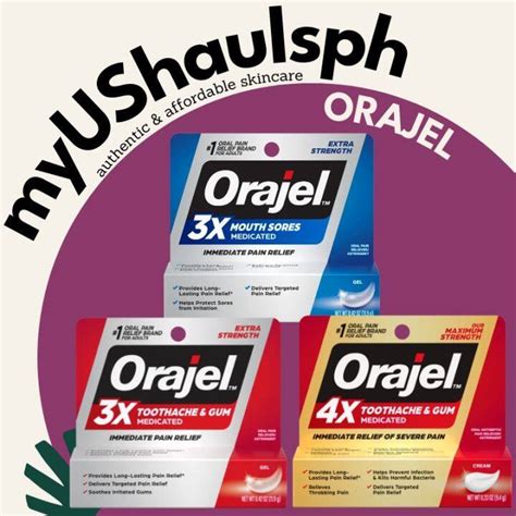 Authentic Orajel 3x Medicated For All Mouth Sores Or Toothache And Gum Lazada Ph