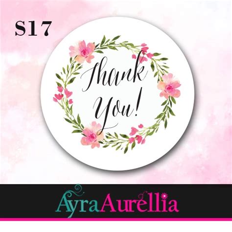 Waterproof S17 Sweet Flower Thank You Packaging Seal Sticker Pelekat