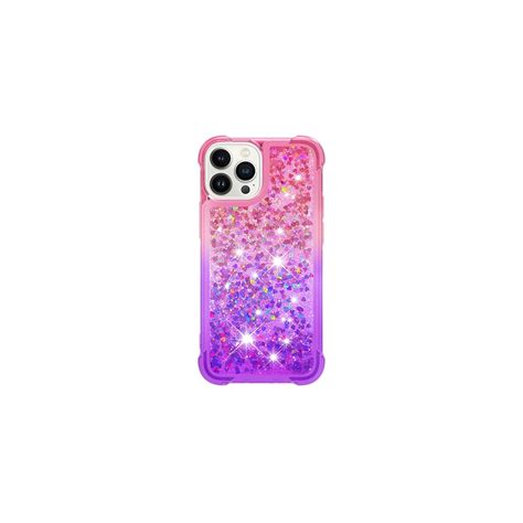 SKALO iPhone 15 Pro Max Kvicksand Glitter Hjärtan TPU skal Rosa Lila