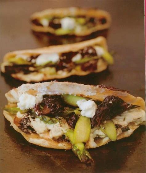 Quesadilla With Morel Mushrooms Asparagus Goat Cheese And Poblano