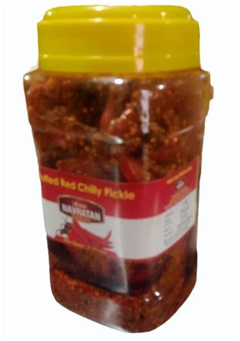 Navratan Spicy 1 Kg Stuffed Red Chilli Pickle Packaging Type Plastic