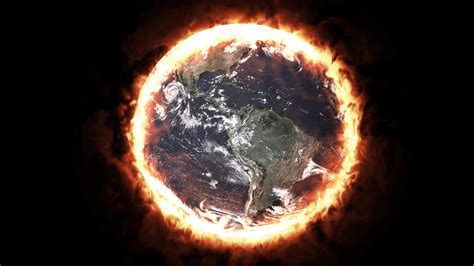 global warming concept fire  burns  world  stock video