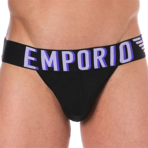 Emporio Armani Megalogo Cotton Jock Black Inderwear