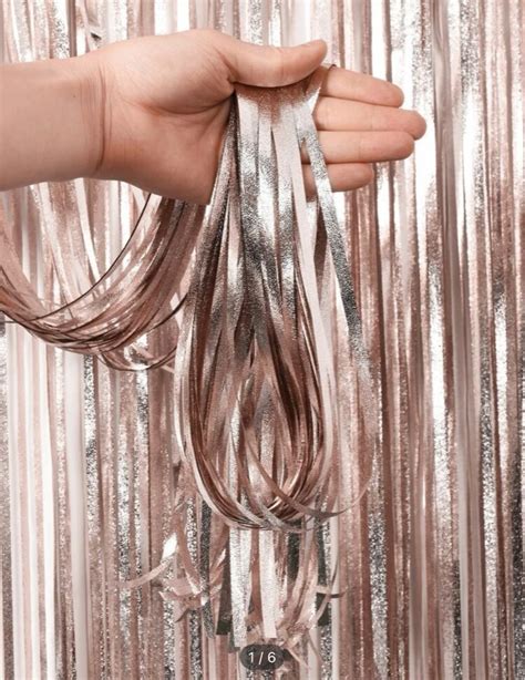 Rose Gold Metallic Fringe Curtain Backdrop Hobbies Toys Stationery