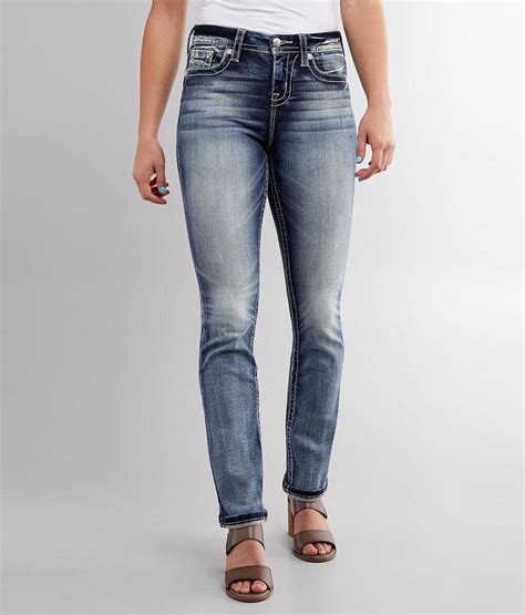 Miss Me Curvy Straight Stretch Jean Womens Jeans In M638 Buckle