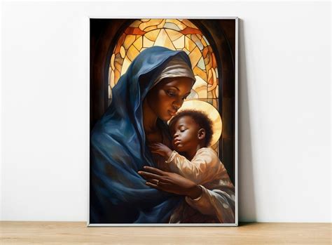 African American Virgin Mary Prints Black Virgin Mary Wall Art Black