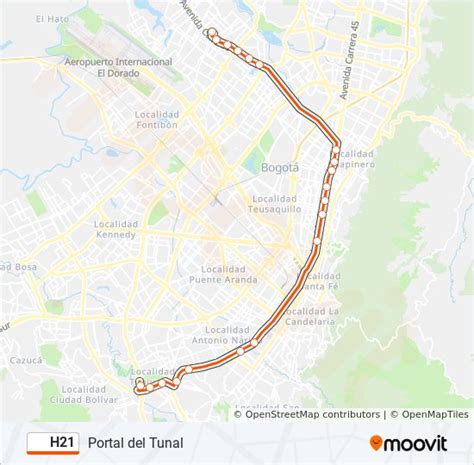 Ruta H Horarios Paradas Y Mapas Portal Del Tunal Actualizado 221760