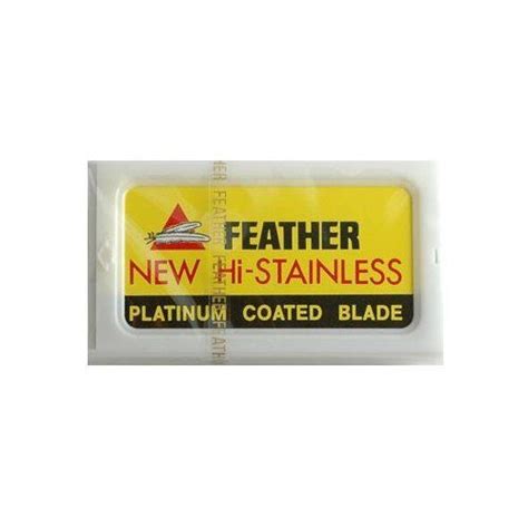 50 Feather New Hi Stainless Platinum Coated Double Edge Blades Ebay