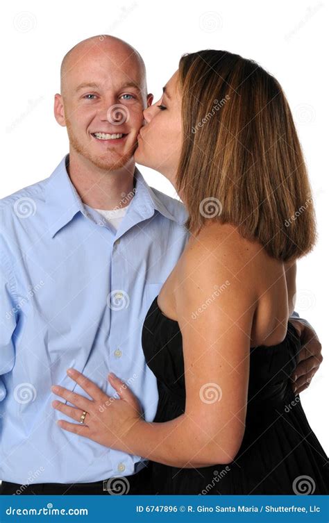 Woman Kissing Man Stock Photo Image Of Caucasian Husband