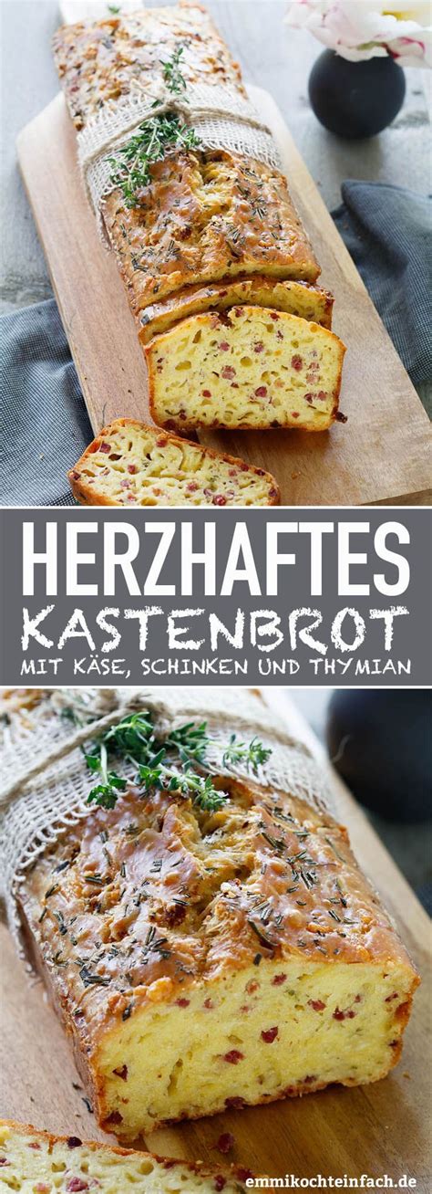 Herzhaftes Kastenbrot mit Käse und Schinken Rezept Brot backen