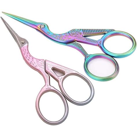 AJW 2 pièces Ciseaux de Broderie Cigogne Acier Inoxydable Scissors