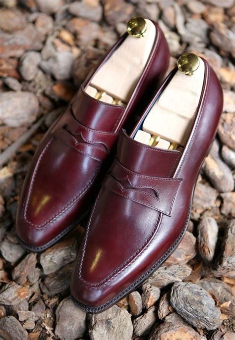 New Handmade Men S Burgundy Shoes Men S Leather Loafer Slip On