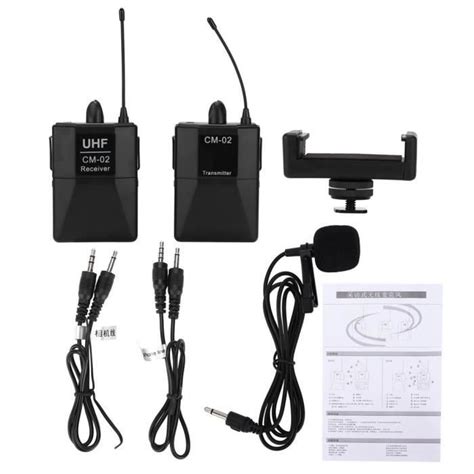 Dilwe Micro Cravate Sans Fil Canaux Uhf Sans Fil Pour Microphone