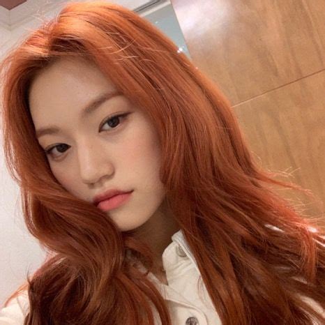 Kim Doyeon Weki Meki Selca Icon Pfp Kpop Ginger Hair Color Korean