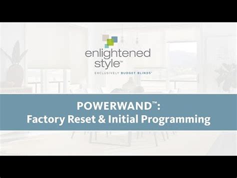 Powerwand Factory Reset Initial Programming Youtube