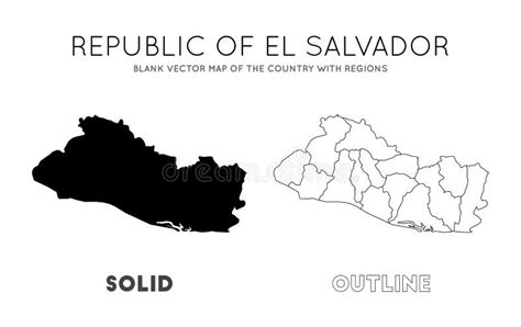 Republic Of El Salvador Map Stock Vector Illustration Of Land