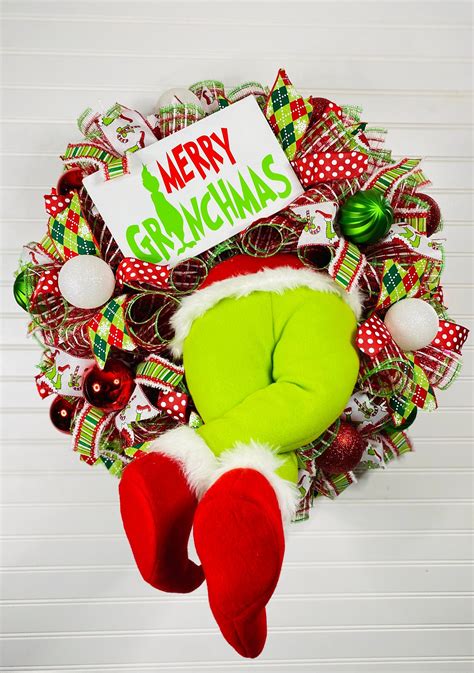 Grinch Wreath Grinch Christmas Wreath Grinch Decor Grinch Etsy