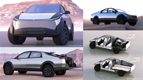 Tesla "Cybertruck Mini” rendered on Model Y platform--and it kinda works