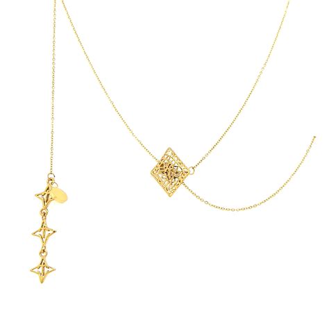 Rooted Adjustable Lariat Necklace Gold Tone Valencia Key