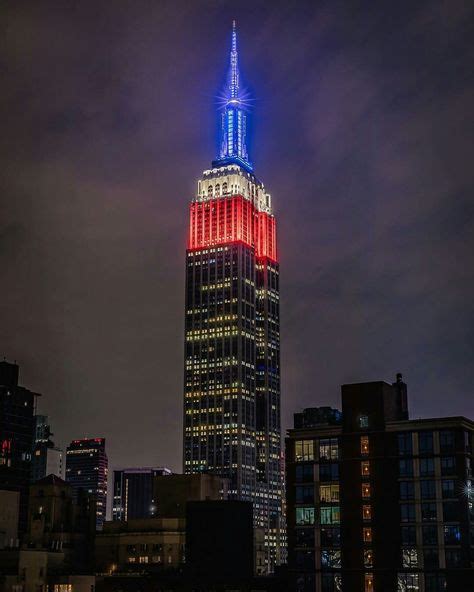 Empire State Building Lit Up In Red White And Blue In Remembrance