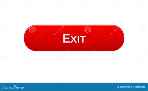 Exit Web Interface Button Red Color, Application Log-out, Internet ...