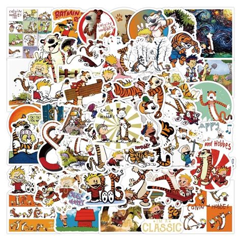 Z M Calvin And Hobbes Stickers Pcs Set Waterproof Stickers Decal For