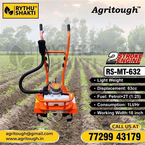 Rythu Shakti 3 HP Mini Power Weeder Tiller For Agriculture Engine