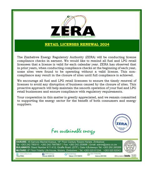 Zimbabwe Energy Regulatory Authority Zera On Linkedin Zera