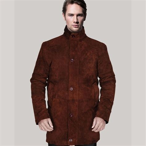 Men’s Brown Suede Leather Coat