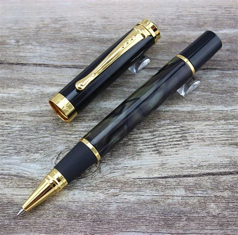 JINHAO 500 OLIVE GREEN MARBLE AND GOLDEN ROLLER BALL PEN In Ballpoint